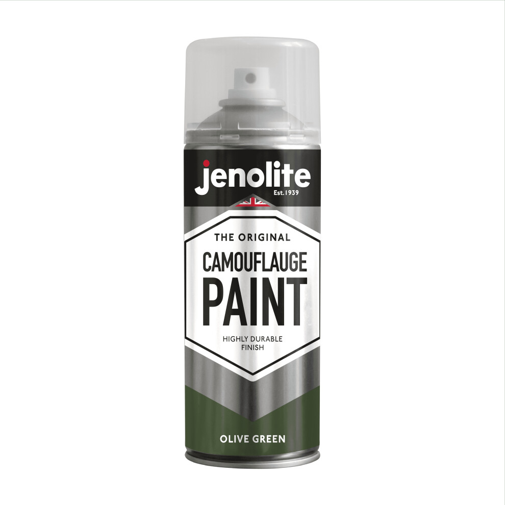 (1, Olive Green) JENOLITE Camouflage Paint - 400ml - Ideal for Model Making, Paintball, Airsoft, Military Vehicles - 400ml