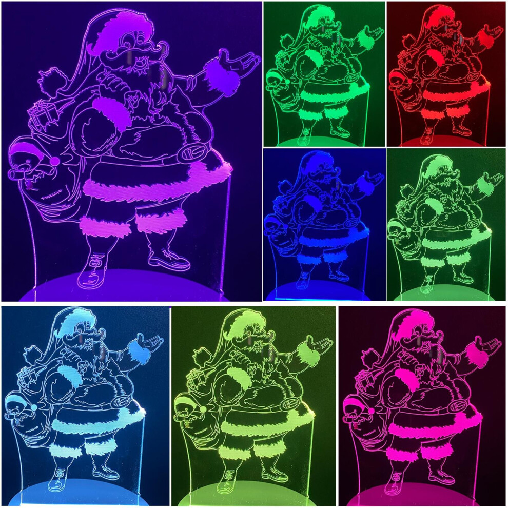 True Face (Santa) Kids Xmas Gift 3D Illusion Led Night Lamps 7 Changing Colors Table Desk Light