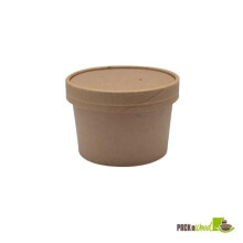 Packnwood  8 oz. Brown Kraft Soup Cup with Kraft Paper Vented Lid