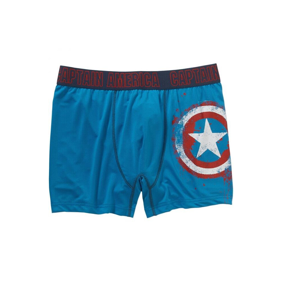 Captain America 807510-medium-32-34-Medium-32-34 Captain America Distressed Shield Underwear Boxers Briefs - Medium & 32-34