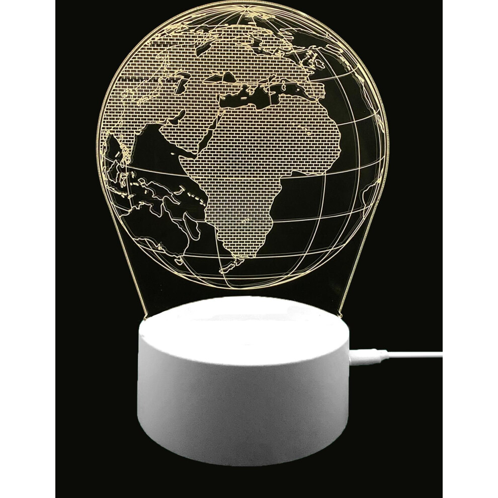 True Face (Globe) Kids Xmas Gift 3D Illusion Led Night Lamps 7 Changing Colors Table Desk Light