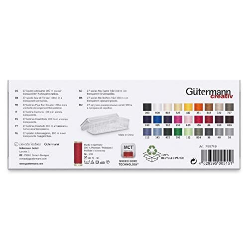 Gütermann Gütermann Storage Box with Threads, Assorted, 27 Reel 2