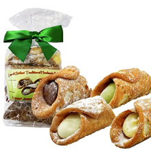 8 Assorted Individual Gourmet Handmade Traditional Filled Sicilian Cannoli - Vanilla, Pistachio, Hazelnut and Lemon