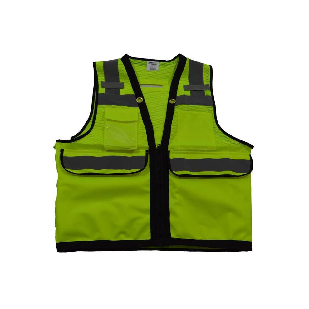 Petra Roc Ansi-Isea Class 2 Deluxe 8-Pocket High Visibility Heavy Duty Surveyors Safety Vest, Small 758218936870