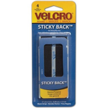 Hook Eye Adhesive Brand Fasteners 90075 Hook Eye Adhesive-R brand STICKY BACK-R Tape 3-4 in. x 3-1-2 in. 6-Pkg-Black Pack of 6