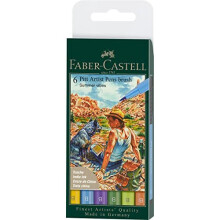 Faber-Castell PITT Artist Brush India Ink Pen, wallet of 6 - Summer Vibes, Multi, 167178