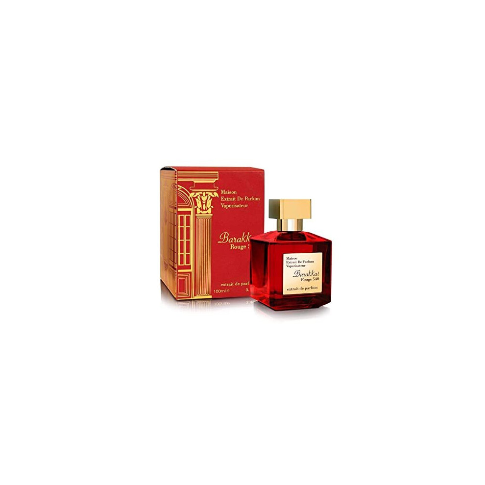 Barakkat Rouge 540 | Extrait De Parfum 100ml | By Fragrance World ] Jasmine Grandiflorum from Egypt and Saffron ] Tawakkal Perfumes