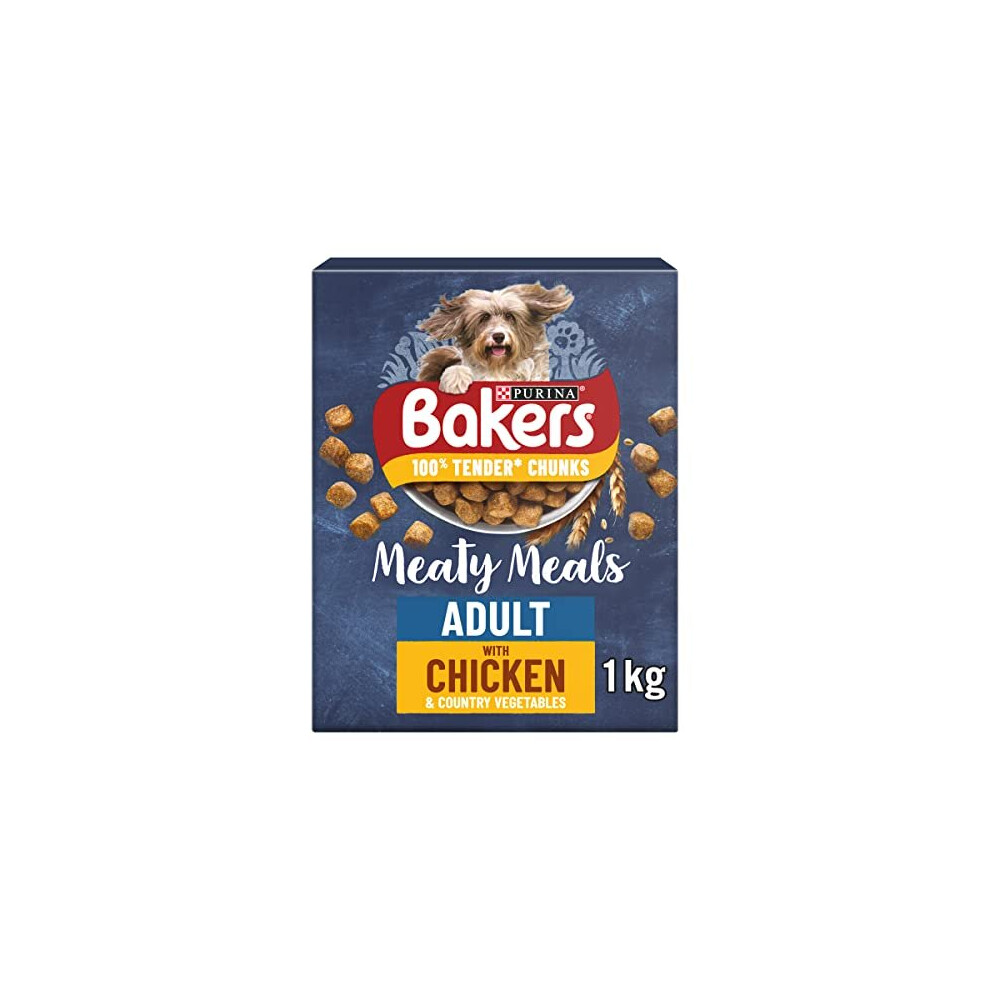 Bakers Meaty Meals Adult Dry Dog Food Chicken Pack of 5 x 1 kg