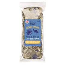 Excel Burgess Forage and Feast Hay Bar with Cornflower for rabbits, guinea pigs, and chinchillas, 60g