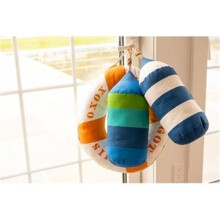 Peking Handicraft Buoy Shaped Pillow, Navy & White