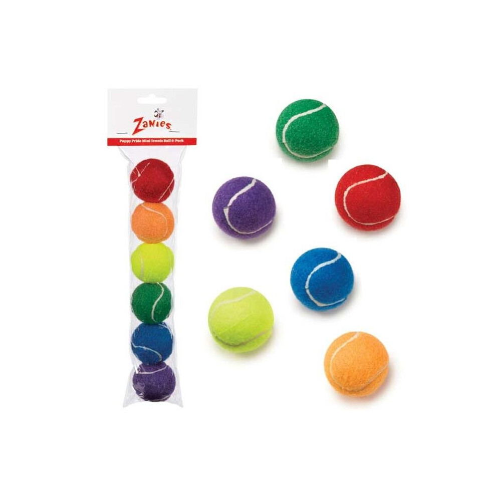 Zanies  Puppy Pride Mini Tennis Ball 6Pk 