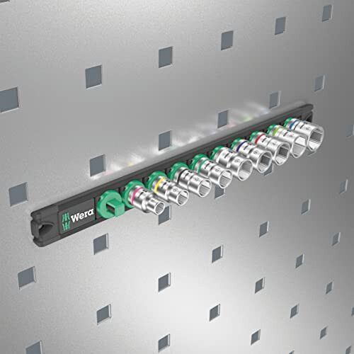 Wera Wera 05005430001 Socket Magnetic Strip B 4 Zyklop Socket Set 3/8 Inch Drive 9-Piece, Black 2