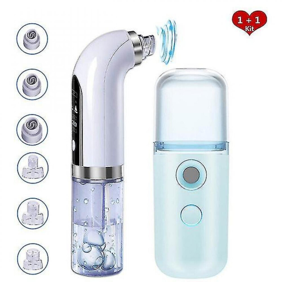 Rechargeable Blackhead Acne Pore Cleaner Vacuum Water Cycle Deep Cleaning Electric Nano Facial Steamer Beauty Skin Care Tool