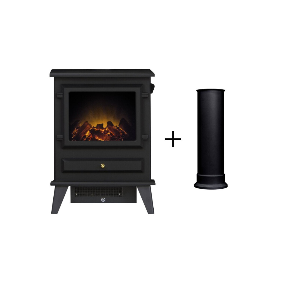 Adam Hudson Electric Stove Black + Straight Stove Pipe