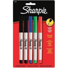 Sanford 450259 Sharpie Ultra Fine Point Permanent Markers 5-Pkg-Red Blue Green 2 Black