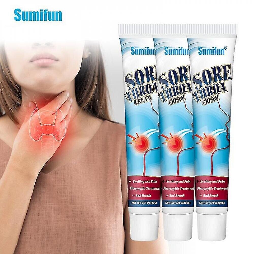 3pcs Sore Throat Care Cream Treat Chronic Pharyngitis Tonsillitis