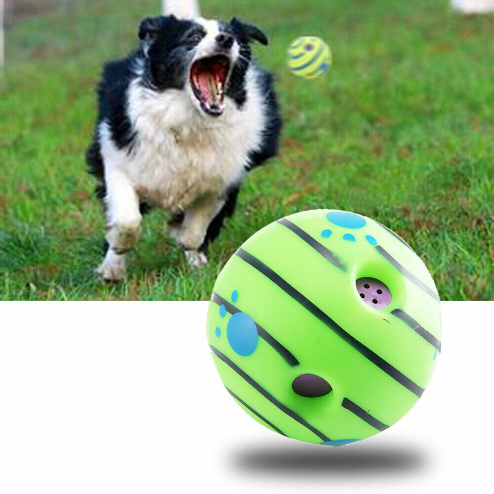 Funny Wobble Wag Giggle Ball Dog Play Training Pet Toy With Sound Hot Green