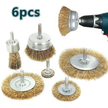 6x Heavy Duty Drill Wire Wheel Cup Brush Metal Cleaning Sanding Set