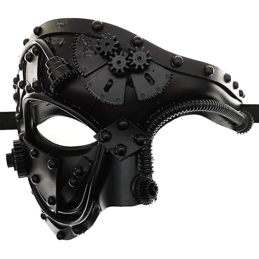 Steampunk Metal Cyborg Venetian Mask, Masquerade Mask For Halloween Costume-image-OPC-PB6FMWS-NEW