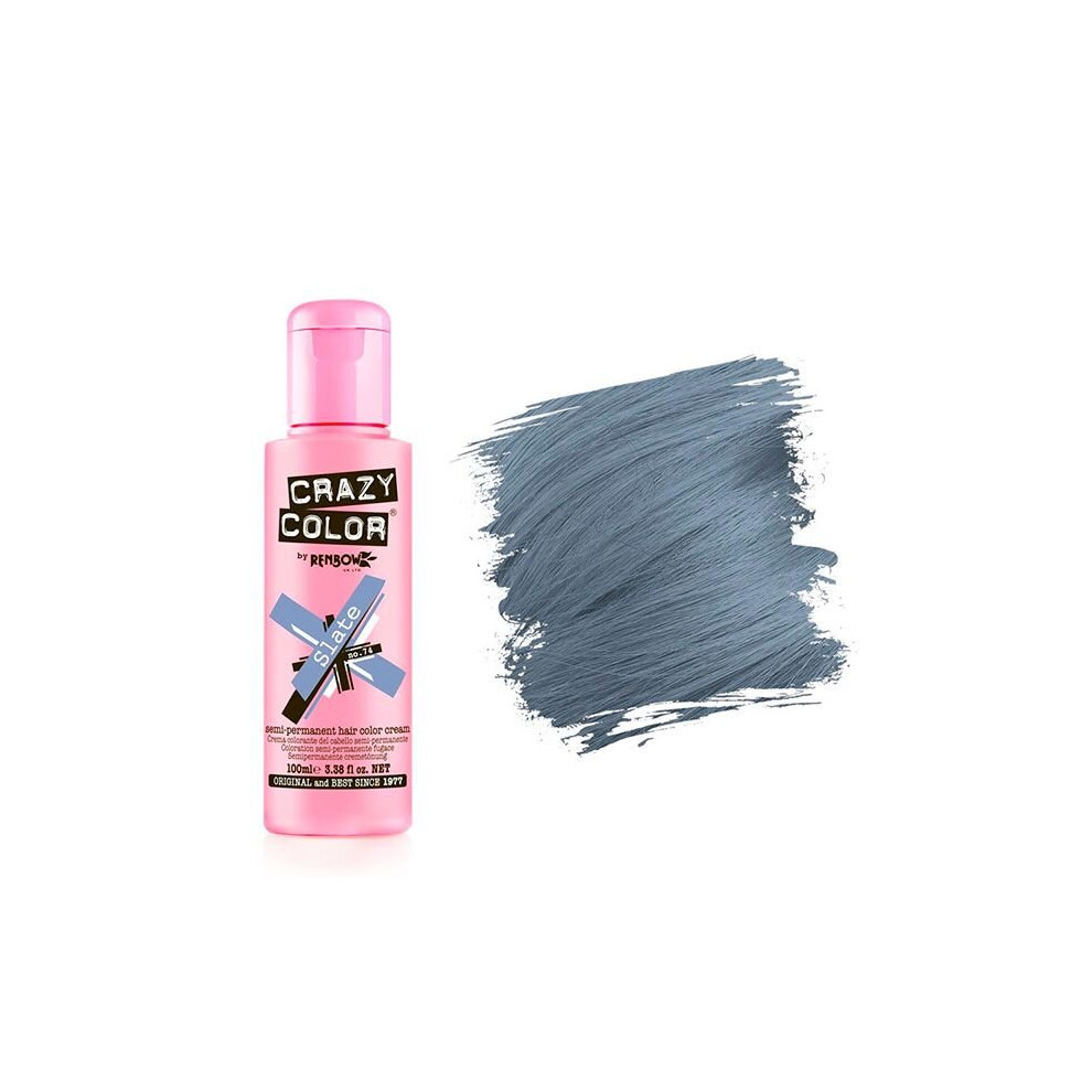 Crazy Color Semi-Permanent Hair Dye Crazy Color Hair Dye 100Ml - Slate X2