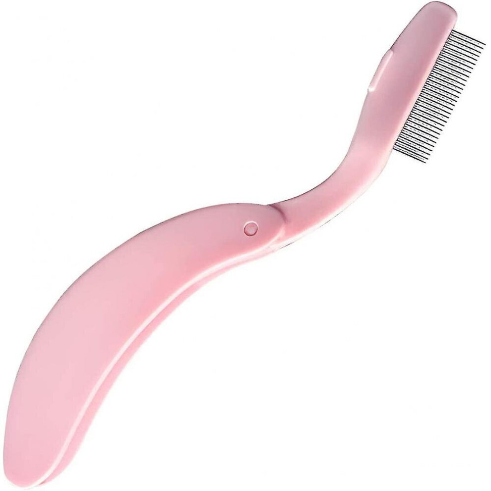 Hkhbjs Jinglin Folding Teeth Eyelash Comb Eyebrow Makeup Brush Beauty Treatment (1 Piece, Pink)