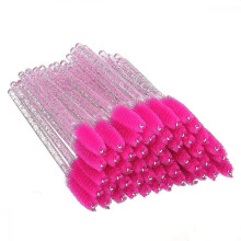 100 Pcs Disposable Crystal Mascara Wand Eyelash Brush Applicator Eyebrow Brush For Eyelash Extension Supplies (rose Red)