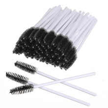 100 Pcs Disposable Eyelash Brushes Mascara Brushes Eye Lash Eyebrow Applicator Cosmetic Makeup Brush Tool Kits (black)