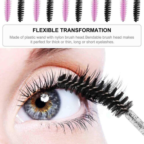 100pcs Eyelash Brushes, Disposable Mascara Brushes Wands Applicator, Eyebrow Lash Brushes 1