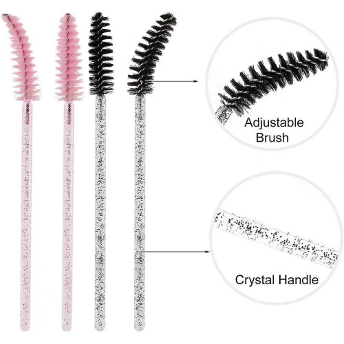 100pcs Eyelash Brushes, Disposable Mascara Brushes Wands Applicator, Eyebrow Lash Brushes 2
