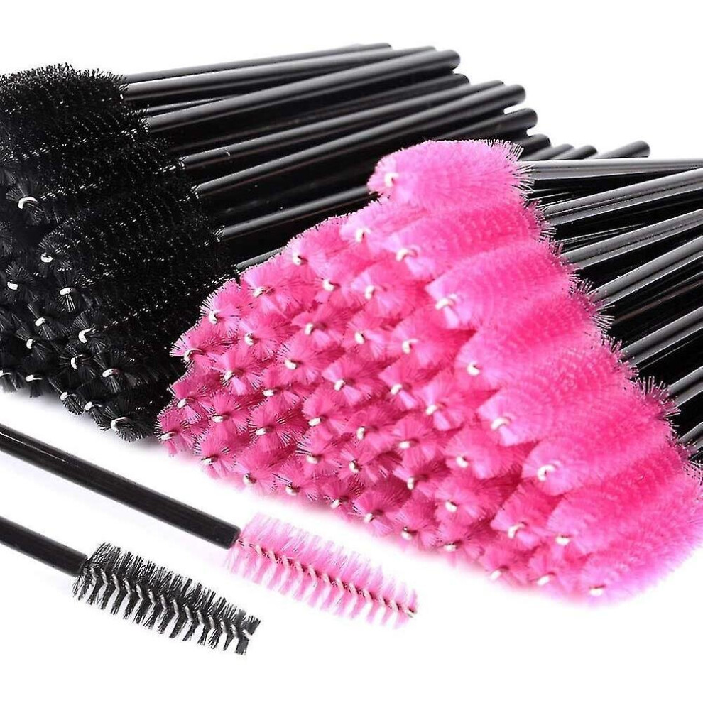 Hkhbjs Pink/Black [200 Pcs] Eyelash Brushes, Mascara Wands Eye Lash Eyebrow Applicator Cosmetic