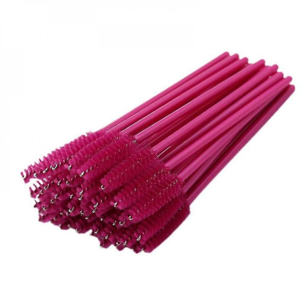 Hkhbjs Red 200Pcs Disposable Portable Nylon Eyelash Brush, Eyelash Curler, Powder Rod Rose Rod Makeup Brush, Eyebrow Comb