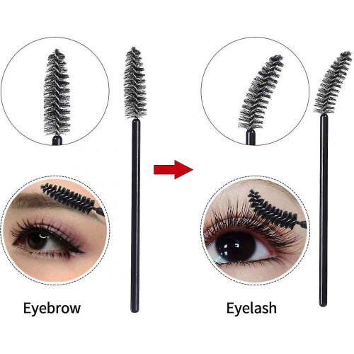 Jinglin Disposable Eyelash Brush Applicator Makeup Brush (50-pack, Black) 2