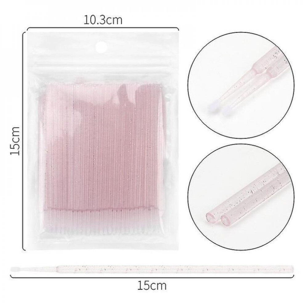Hkhbjs Pink 500 Pcs Disposable Micro Applicator Brush For Eyelash Extension, Lips Mascara Wands
