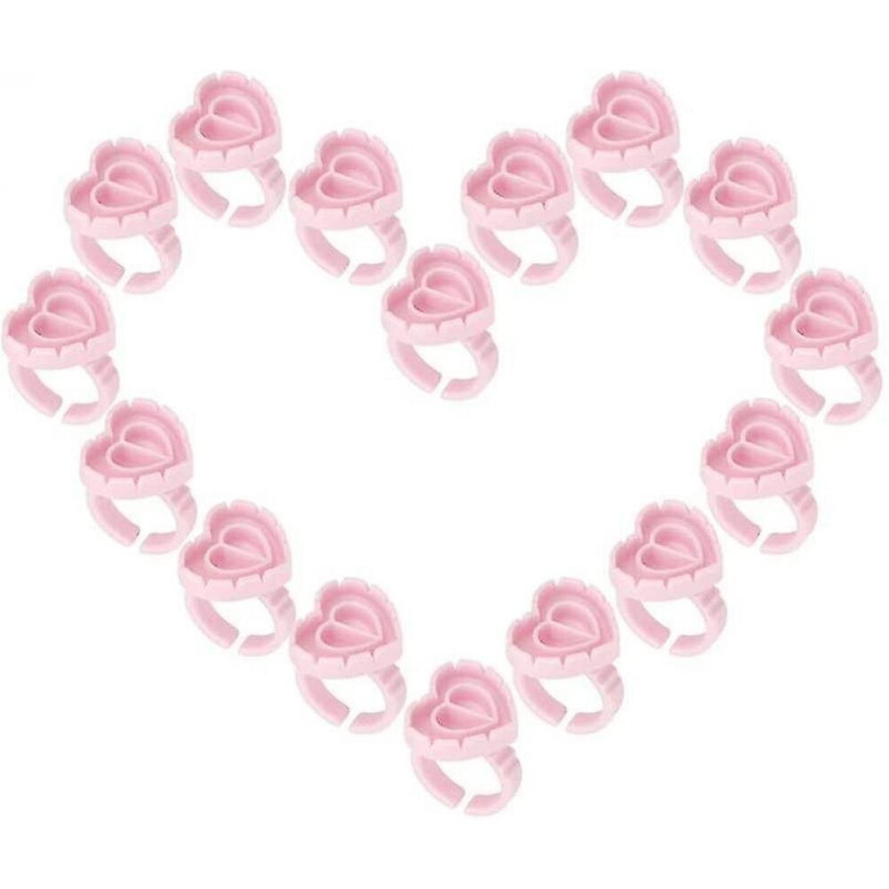 Hkhbjs Pink 100Pcs Disposable Glue Rings For Lashes Smart Glue Ring Cup,Lash Glue Rings For Eyelash Extensions (Pink)