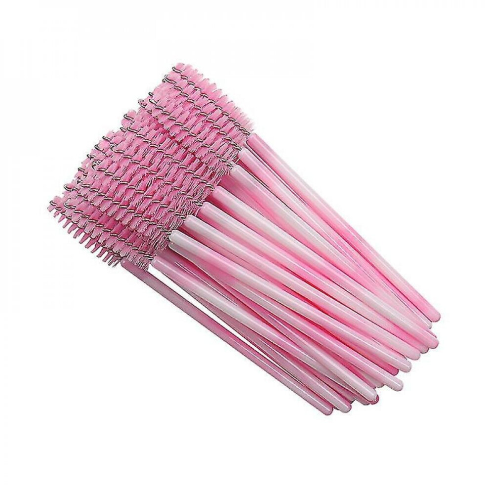 Hkhbjs Light/Pink 100Pcs Disposable Mascara Brush Stick, Double Color Rod Color Eyelash Roller Portable Nylon Eyelash Brush Eyelash Comb ( Pink)