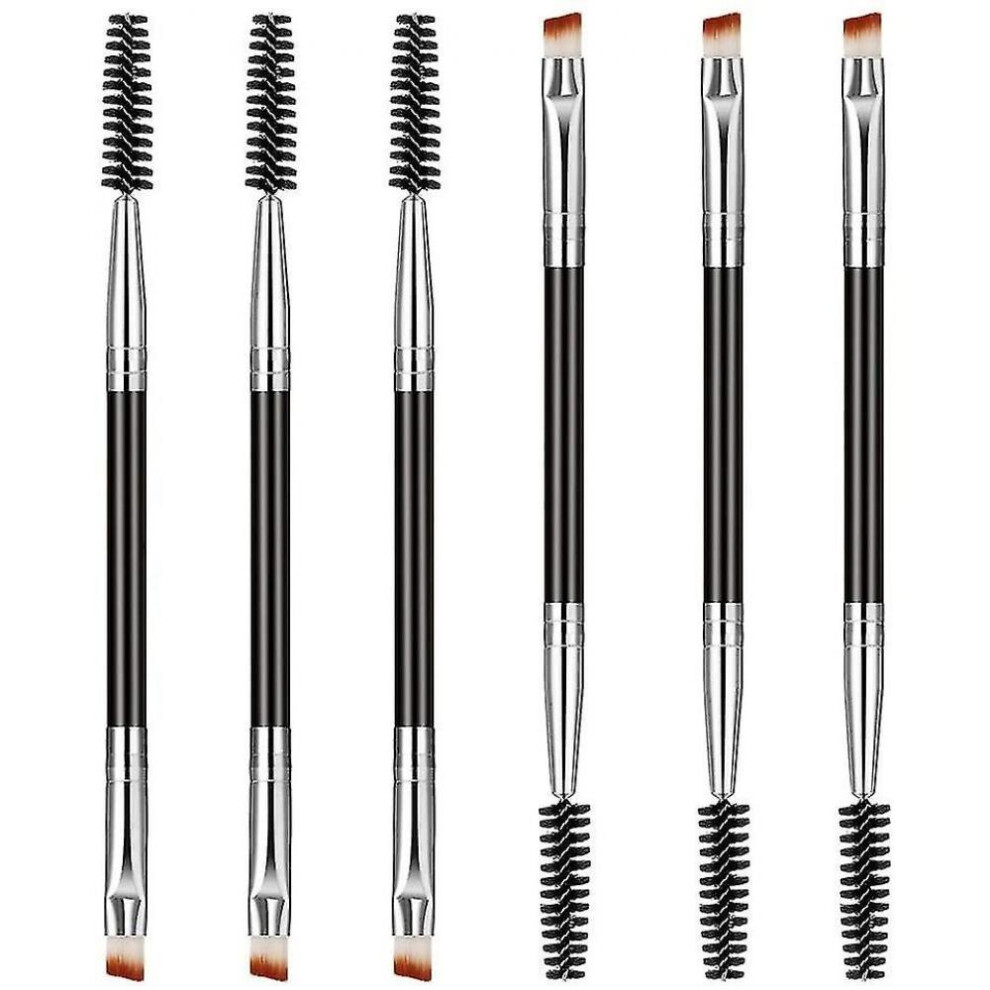 Hkhbjs 6 Packs Duo Eyebrow Brush, Angled Eyebrow Brush Spoolie Brush, Eye Brow Tint