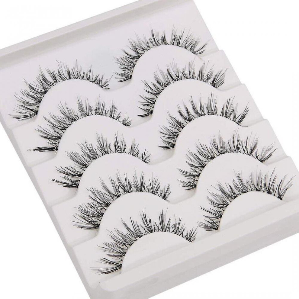 Hkhbjs False Eyelash Kit With Clamp, 10 Lashes Fake Eyelashes, Soft Flexible