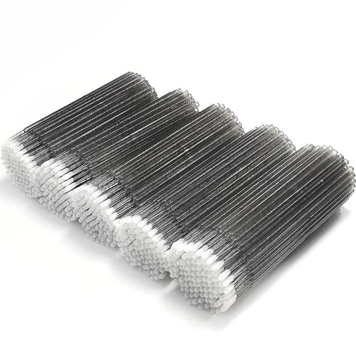 500 Pcs Disposable Micro Applicator Brush For Eyelash Extension, Lips Mascara Wands Black