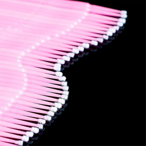 Disposable Micro Applicator Brushes For Eyelash Extensions 100 Packs Pink 2