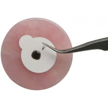 2pcs Grafted Eyelash Jade Stones Eyelash Extension Glue Pallet Holder Round Pallet Pad (pink)