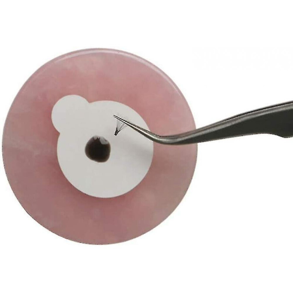 Hkhbjs Pink 2Pcs Grafted Eyelash Jade Stones Eyelash Extension Glue Pallet Holder Round Pallet Pad (Pink)