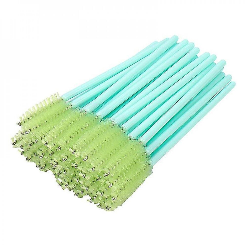 Hkhbjs Green 200Pcs Disposable Portable Nylon Eyelash Brush, Eyelash Curler, Powder Rod Rod Makeup Brush, Eyebrow Comb