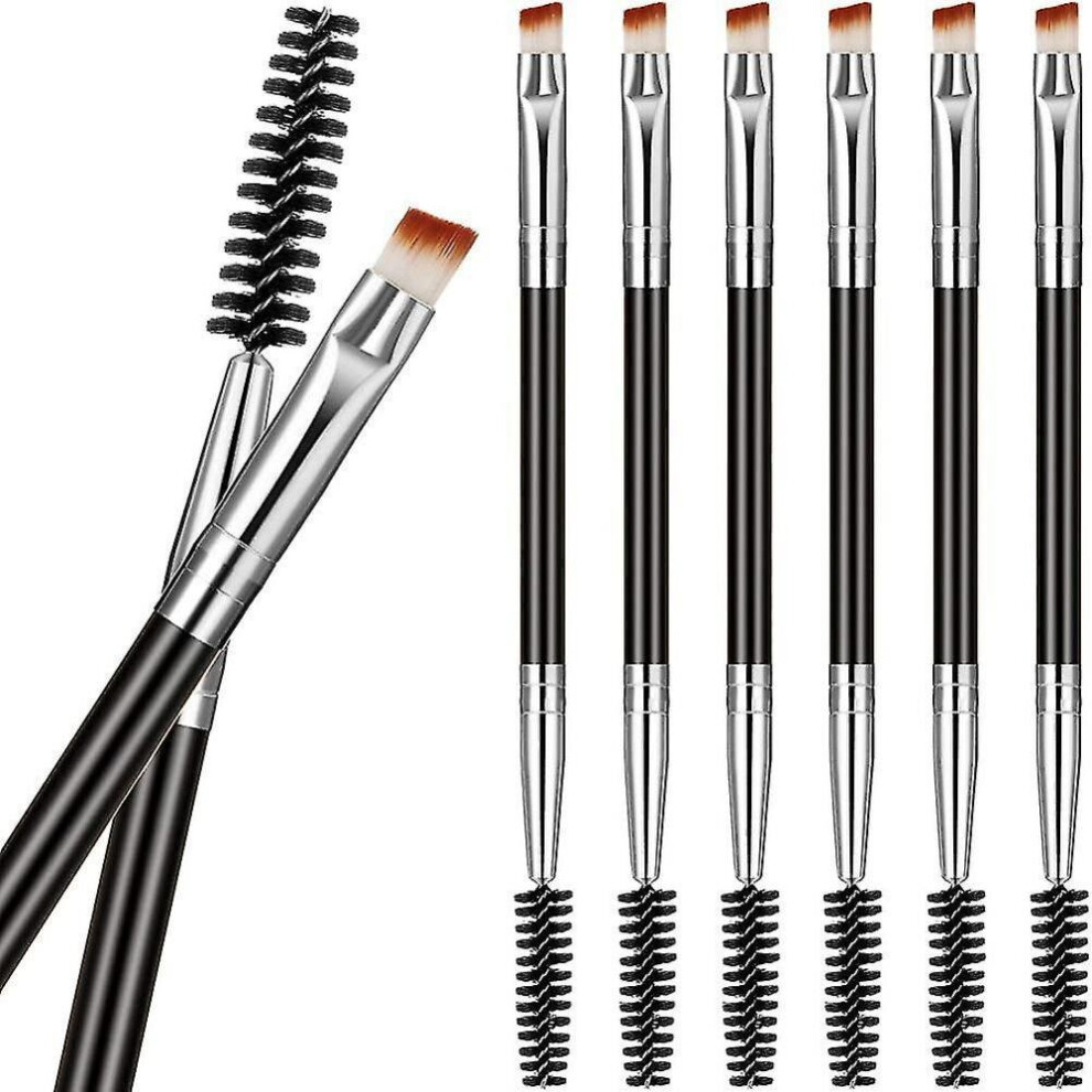 Hkhbjs Black 6 Pieces Duo Eyebrow Brush Angled Eye Brow Brush And Spoolie Brush Mini Eyelash