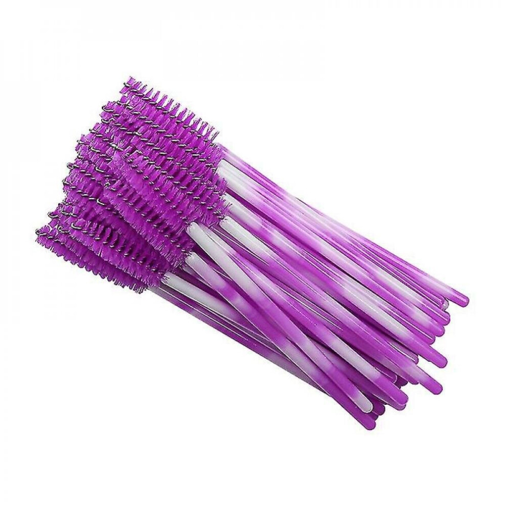Hkhbjs Fuchsia 100Pcs Disposable Mascara Brush Stick, Double Color Rod Color Eyelash Roller Portable Nylon Eyelash Brush Eyelash Comb (Fuchsia)