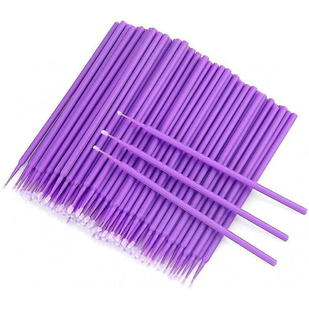 Hkhbjs Purple 200Pcs Micro Applicators Brushes, Disposable Eyelash Extension Swabs For Eyelashes Extensions (Purple)