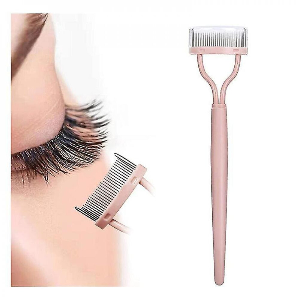 Hkhbjs Pink Xianrenge Eyelash Comb, Eyelash Comb With Protective Lid, Eyelash Comb, Eyebrow Brush, Cosmetic Brush, Mascara Applicator
