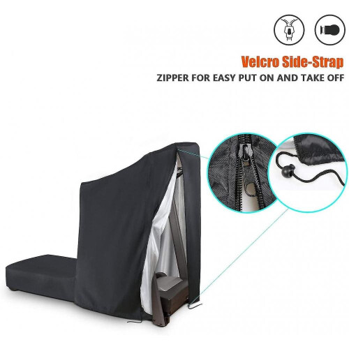 Waterproof Cover For Running Treadmill - Non-foldable - With Closure And Drawstring - Black 2