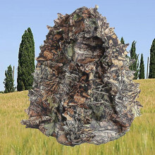 Camouflage Outdoor Tactical Hunting Hood Hat 3D Leafy Face Mask Combination