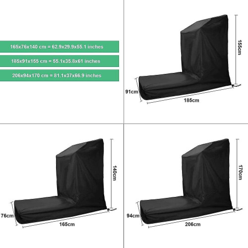 Waterproof Cover For Running Treadmill - Non-foldable - With Closure And Drawstring - Black 1