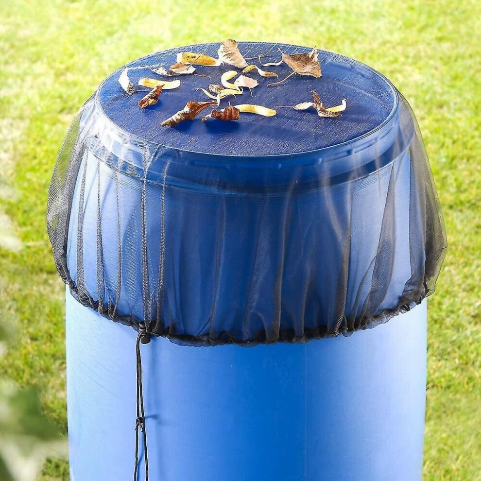 round Rain Barrel Cover - With Tie Rod, Sl.gt, 95 X 95 Cm, Black-image-OPC-PB6FV7S-NEW